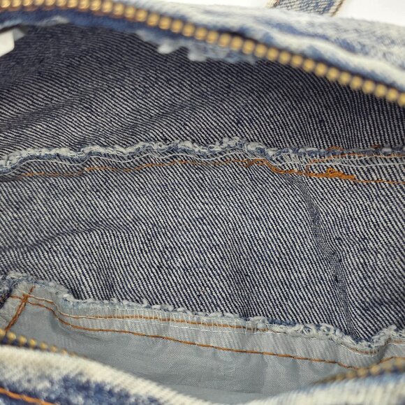 Vintage 80s SHANE Acid Wash Denim Fanny Pack Belt Bag Crossbody Y2K Grunge - Picture 3 of 7